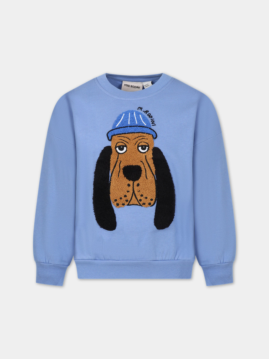 Sweat-shirt bleu ciel pour enfants avec chien